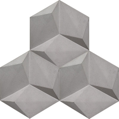 3D Hex Harlequin Gris 8x9