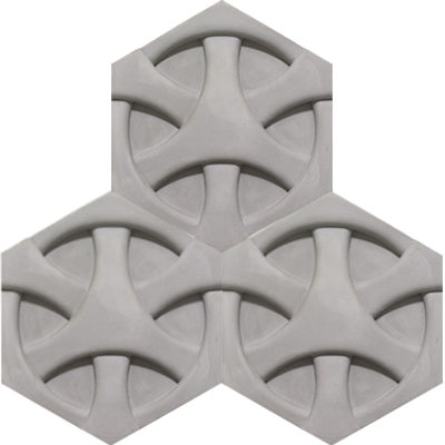 3D Hex Candado Gris 8x9