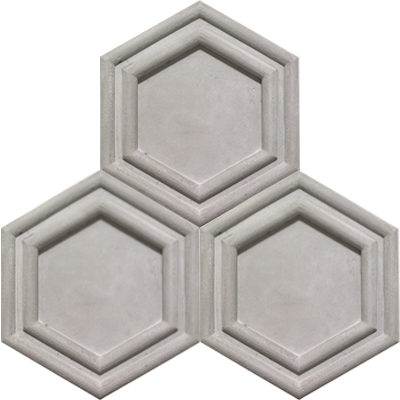 3D Hex Frame Gris 8x9