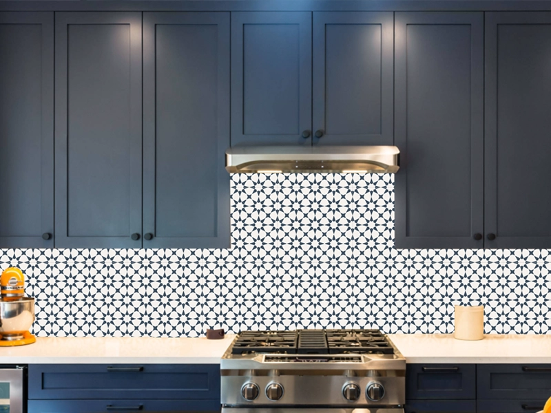 Agadir Navy 03 cement tile kitchen