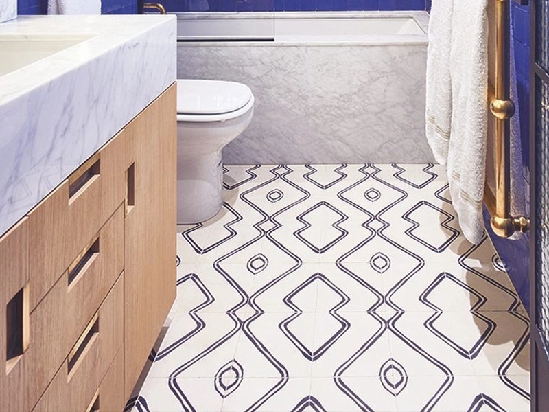 Arielle Black 01 cement tile bathroom
