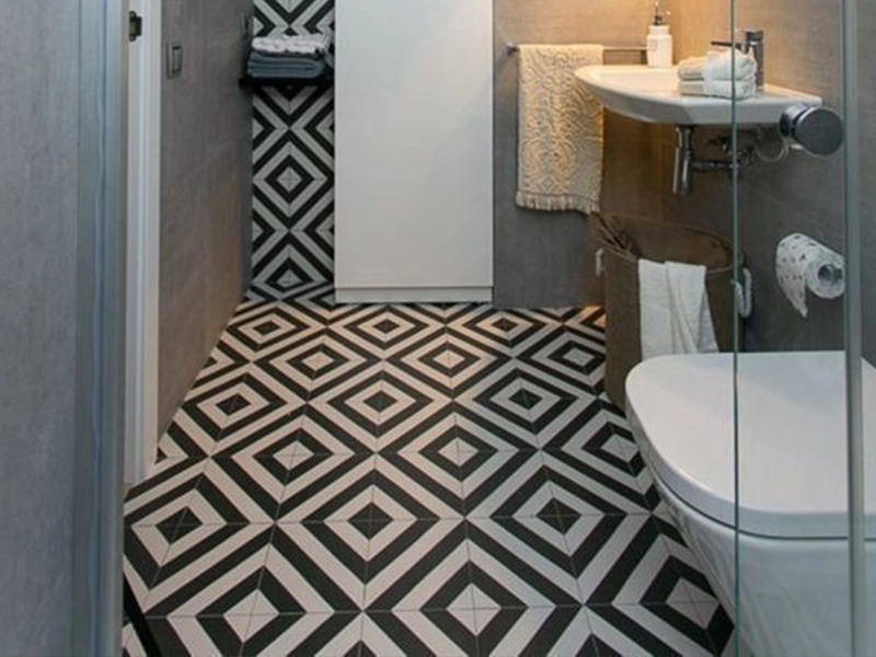 Ligne Brisse BW 01 cement tile bathroom