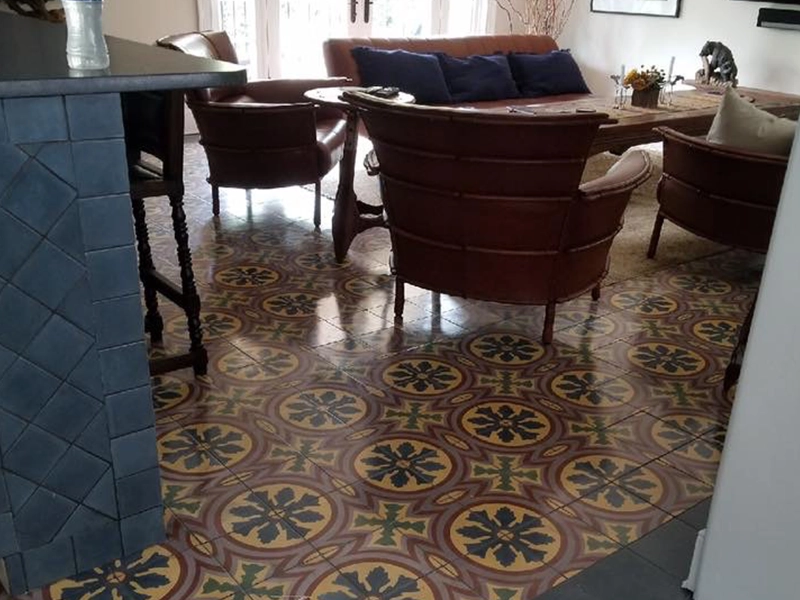 MCNAY FLOWER cement tile floor