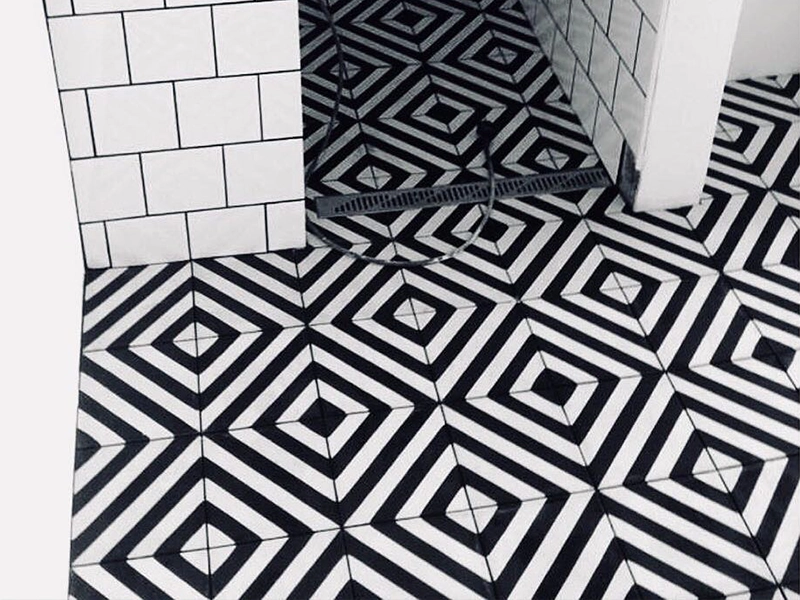 Ligne Brisse BW 01 cement tile bathroom