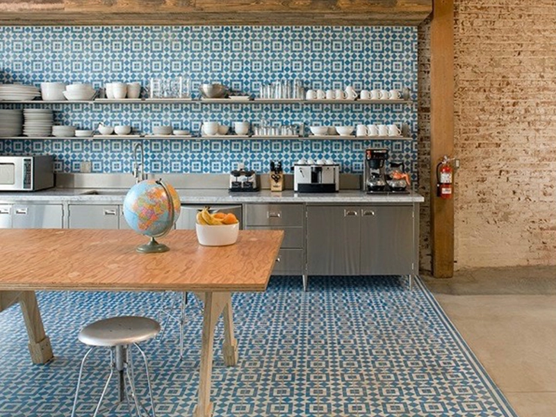Liverpool Blue 03 cement tile kitchen