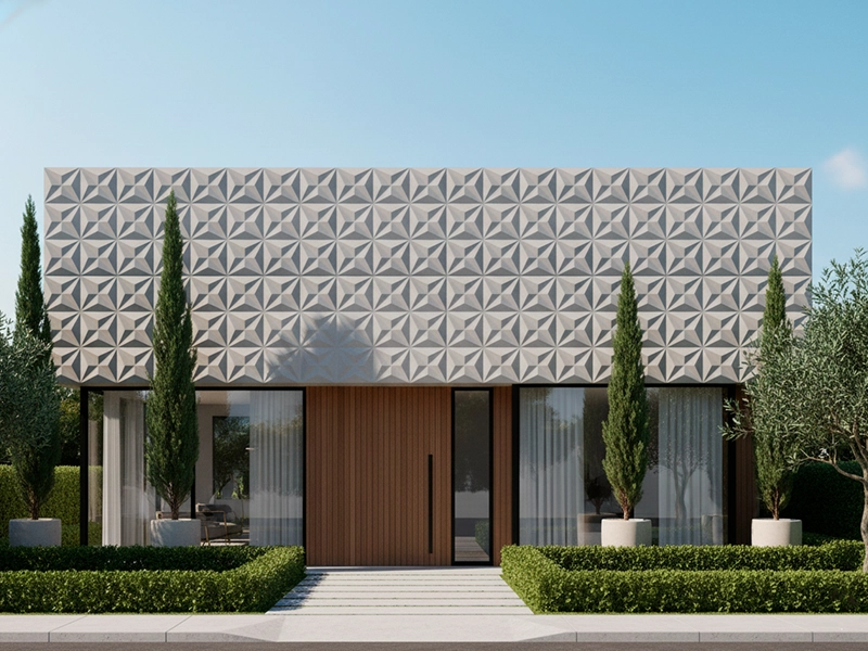 3D Estrella Gris 10×10 cement tile facade