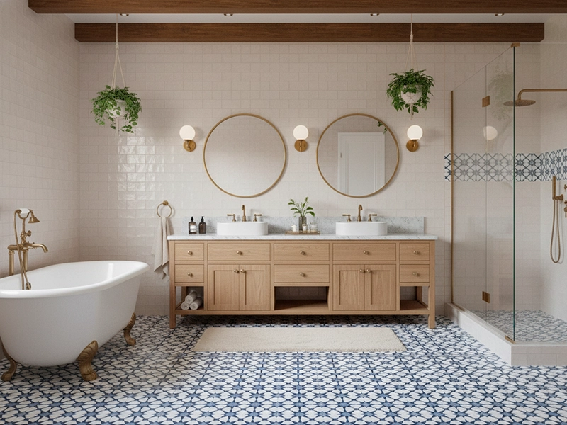 Agadir Weathley 10 cement tile bathroom