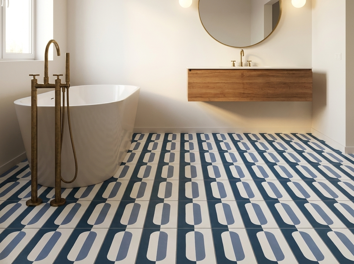 Conrad Navy 03 cement tile bathroom