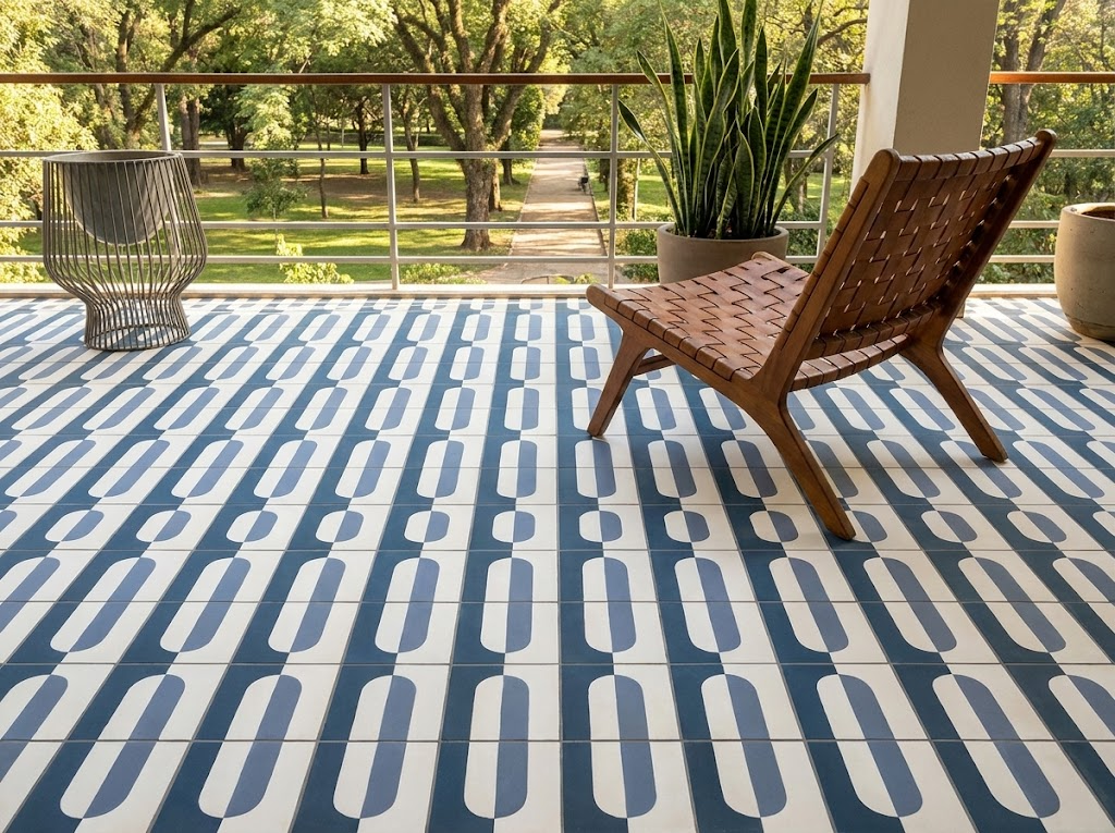 Conrad Navy 03 cement tile terrace