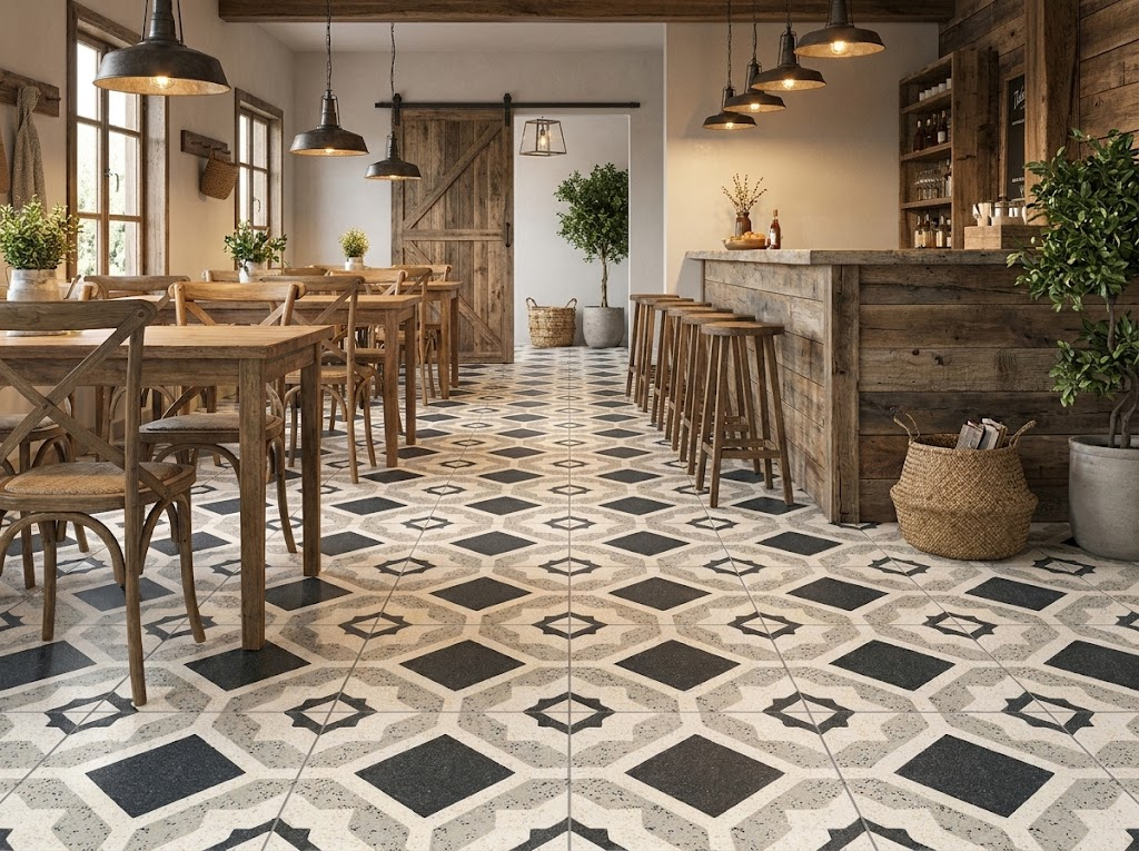 AURORA cement tile restaurant