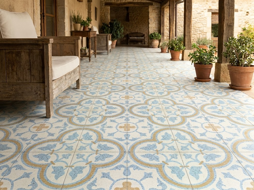 ROSETON cement tile terrace