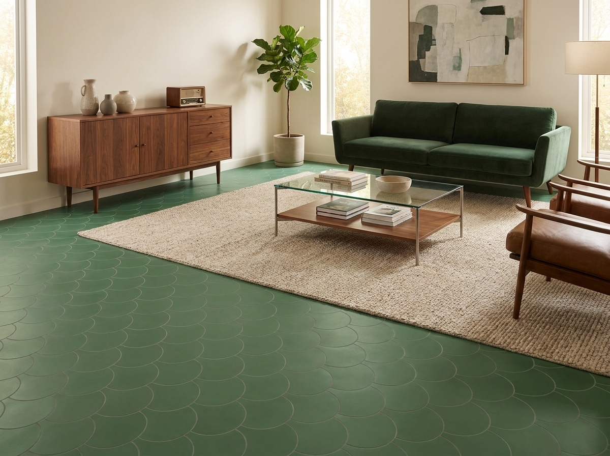 FS-121 Verde Canada 8×8 cement tile living room