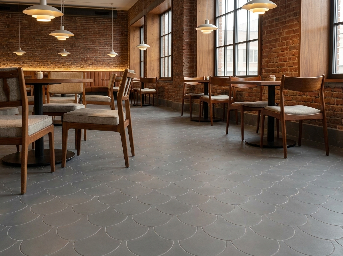 FS-324 Charcoal 8×8 cement tile restaurant