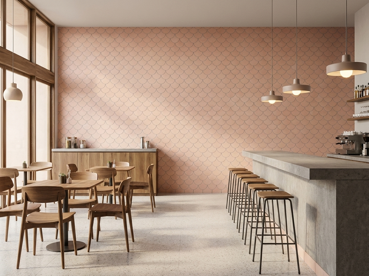 FS-903 Salmon 8×8 cement tile restaurant