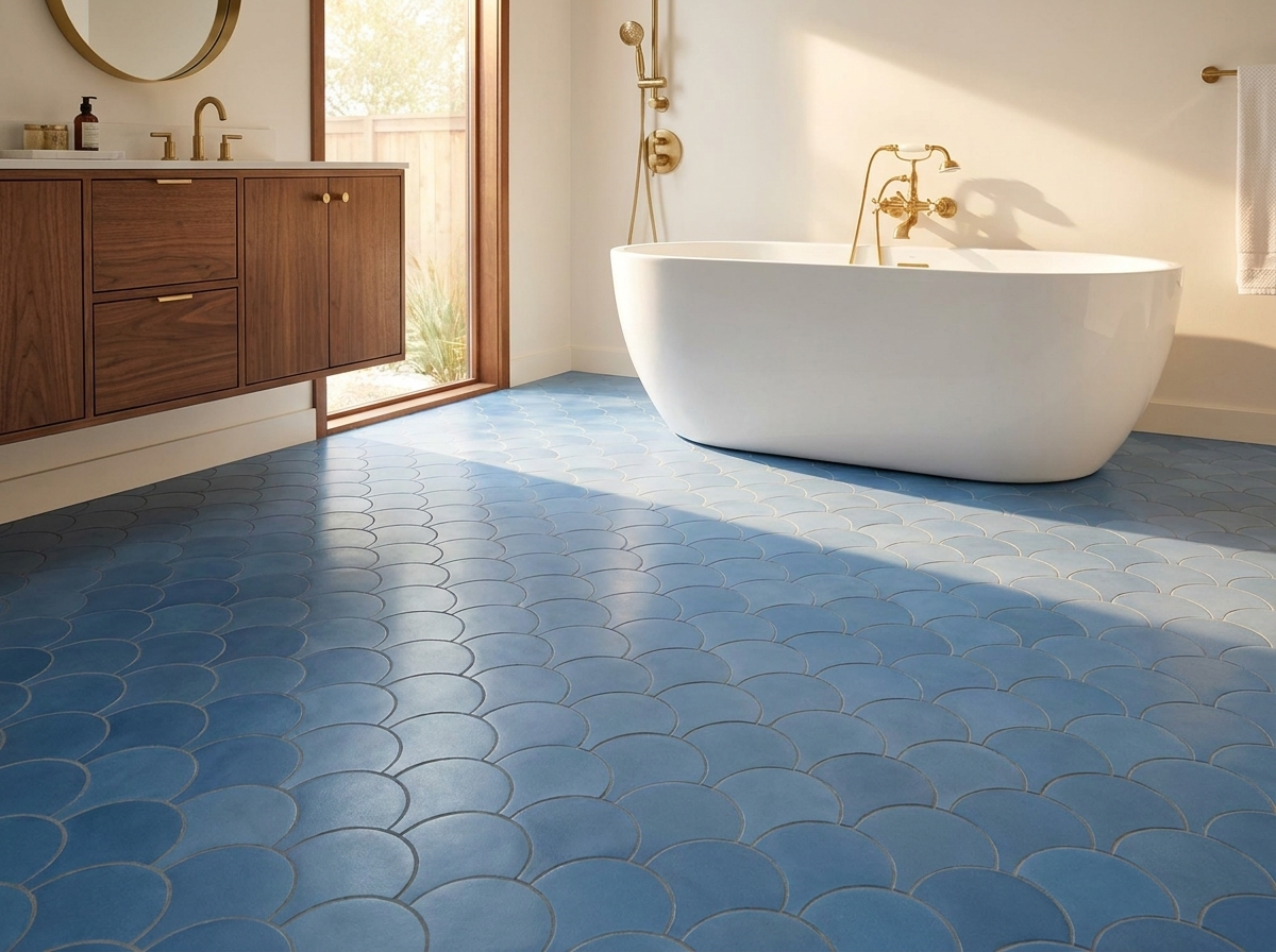 FS-912 Blue Fonce 8×8 cement tile bathroom