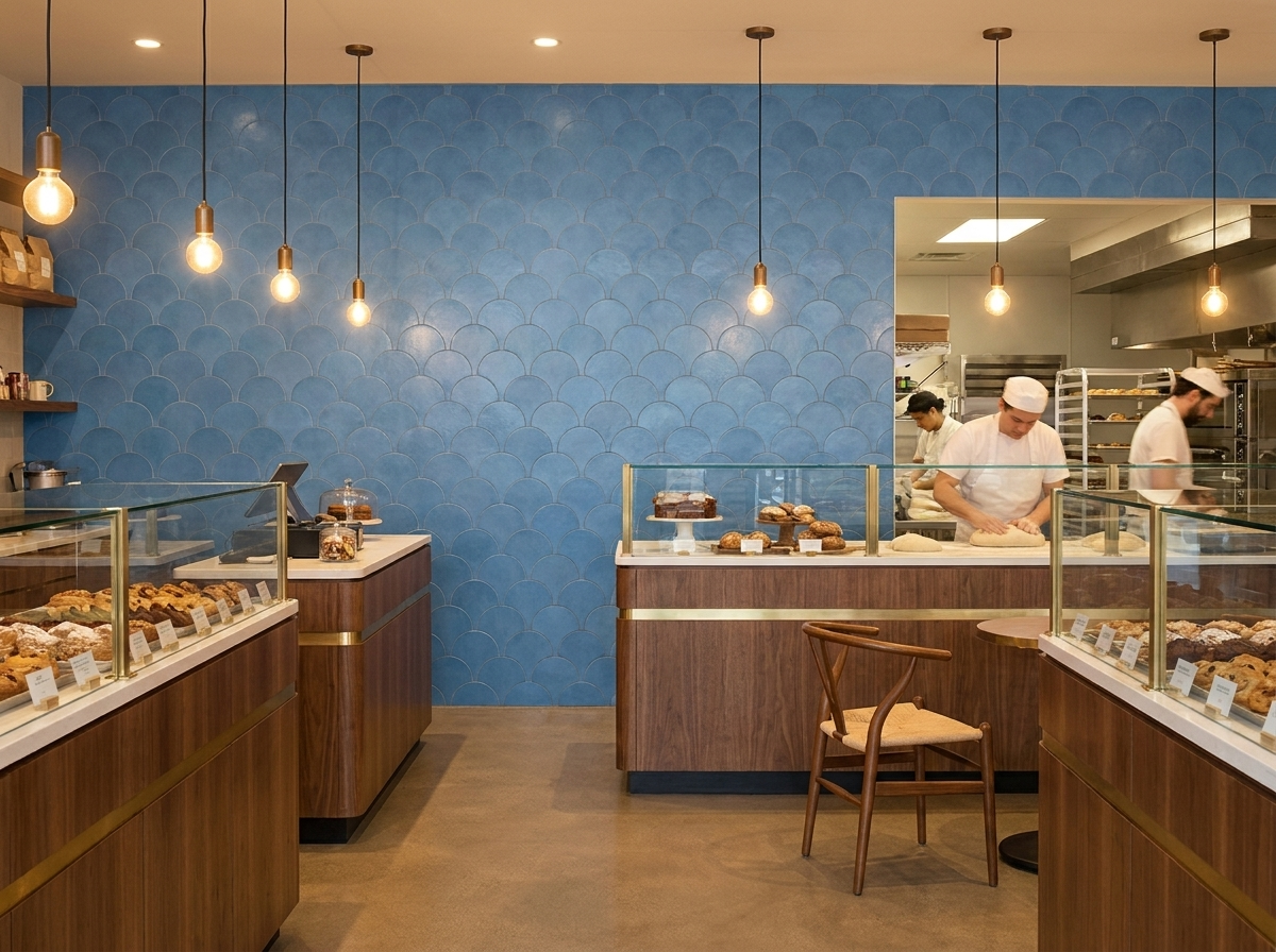 FS-912 Blue Fonce 8×8 cement tile restaurant