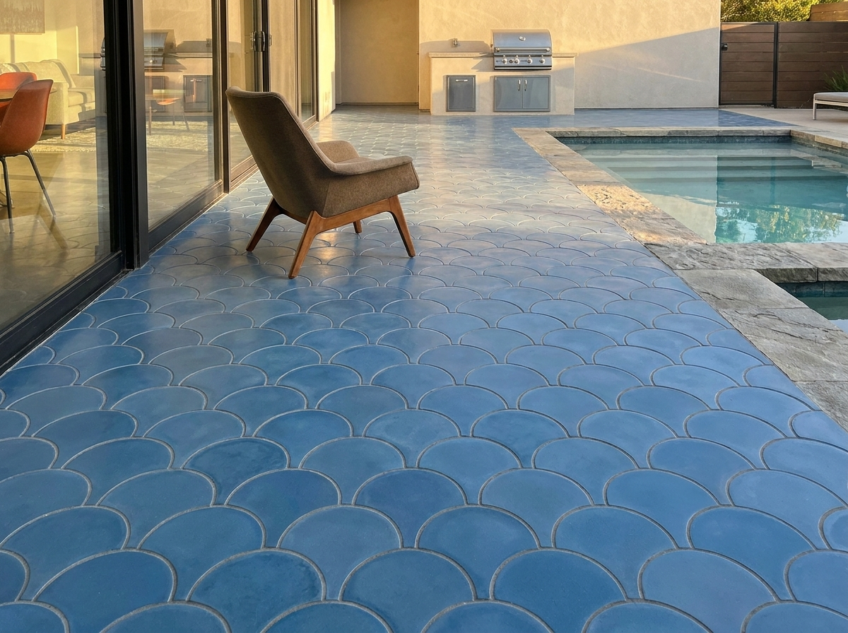 FS-912 Blue Fonce 8×8 cement tile pool
