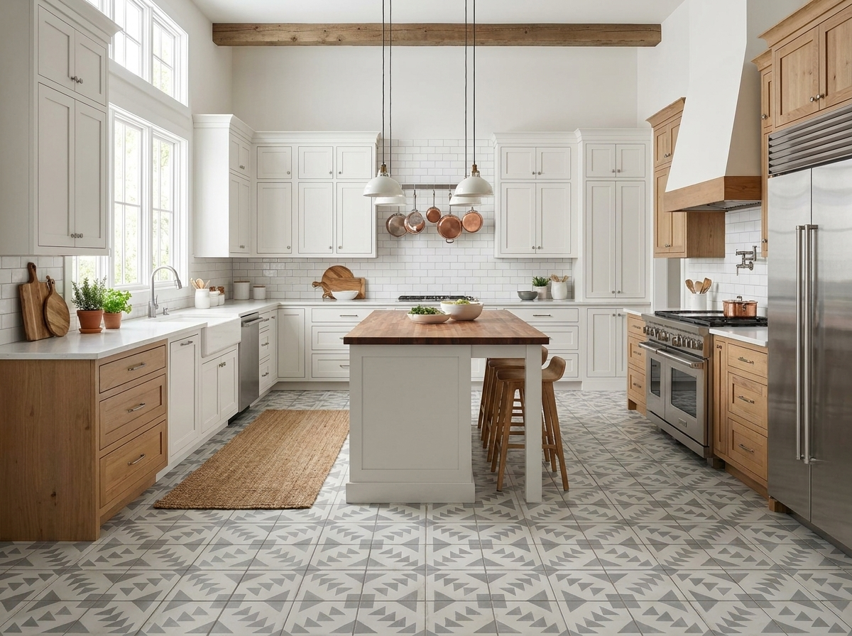 Palace Gris 02 cement tile kitchen
