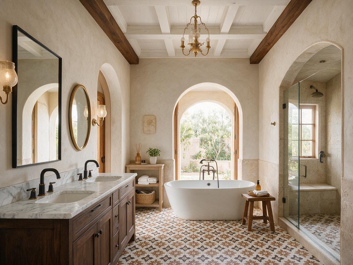 Flor Mexico Mohave cement tile bathroom