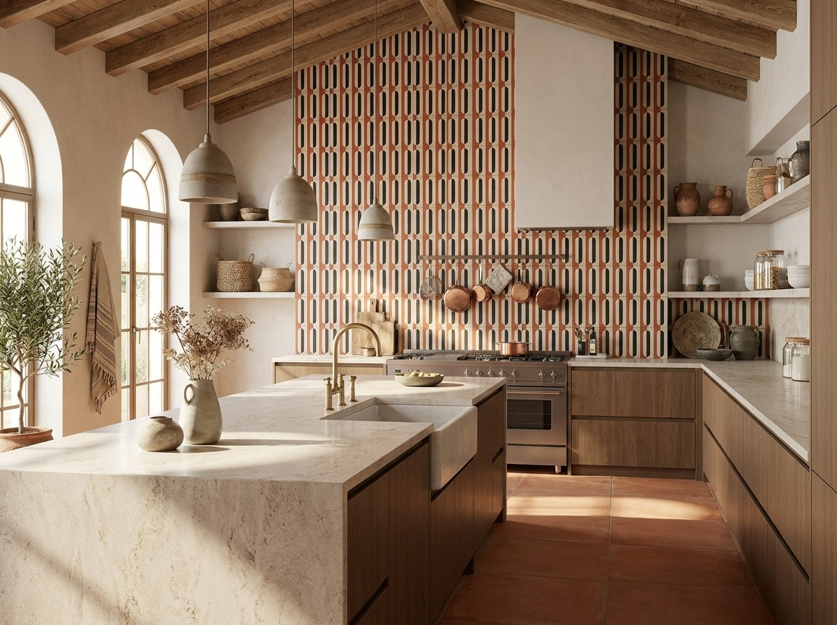 Conrad Terracotta 02 cement tile kitchen