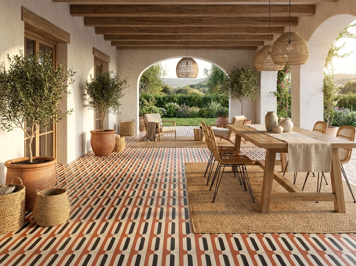 Conrad Terracotta 02 cement tile terrace