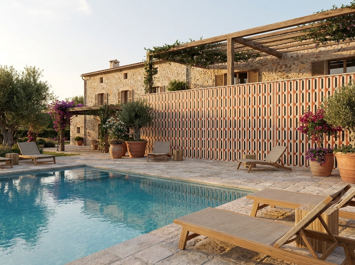 Conrad Terracotta 02 cement tile terrace