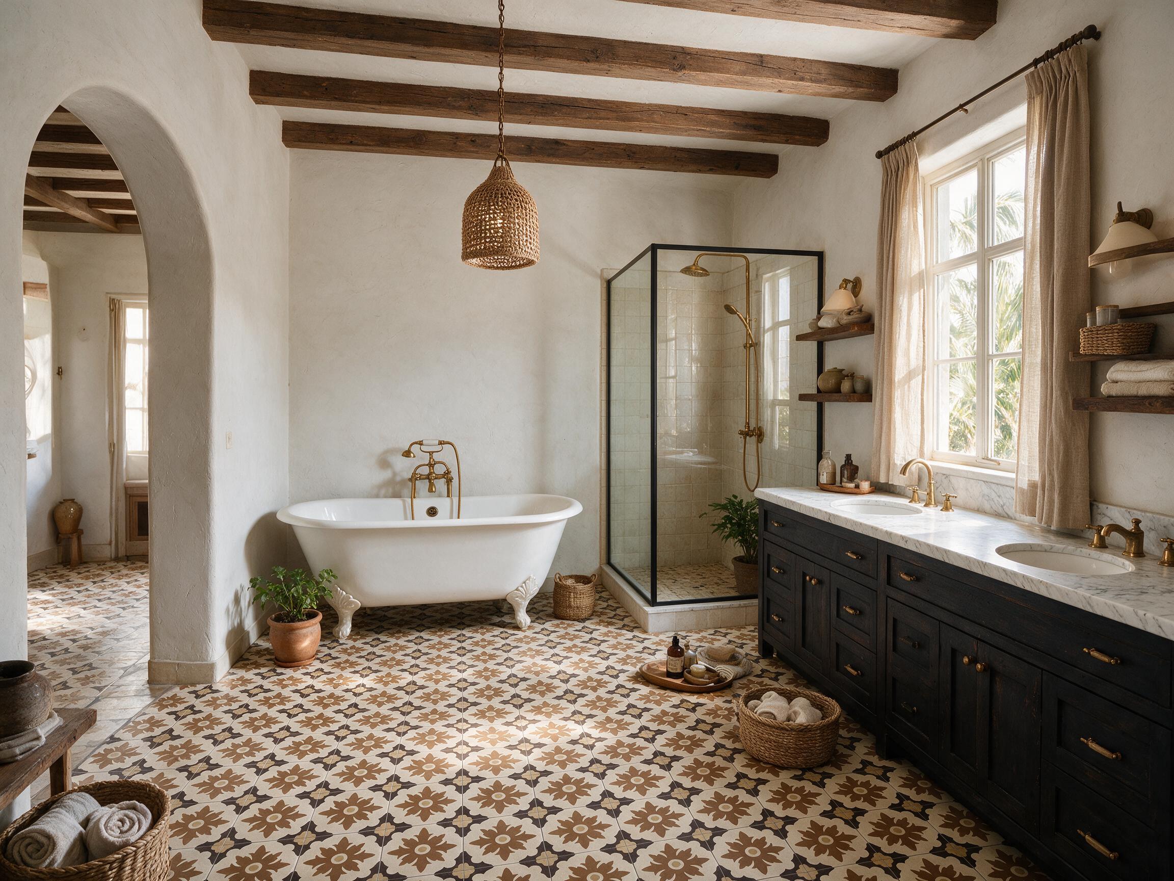 Flor Mexico Mohave cement tile bathroom