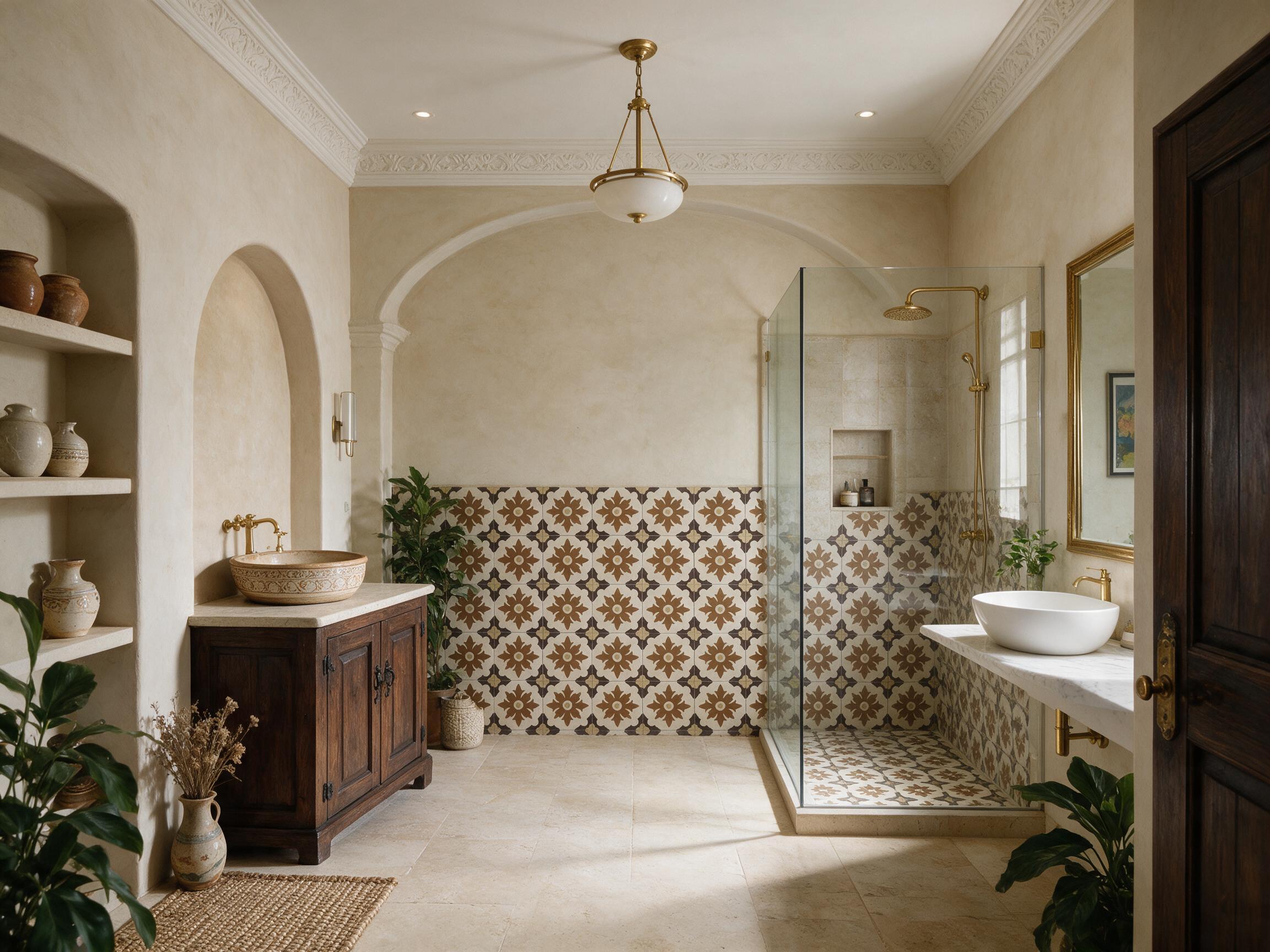 Flor Mexico Mohave cement tile bathroom
