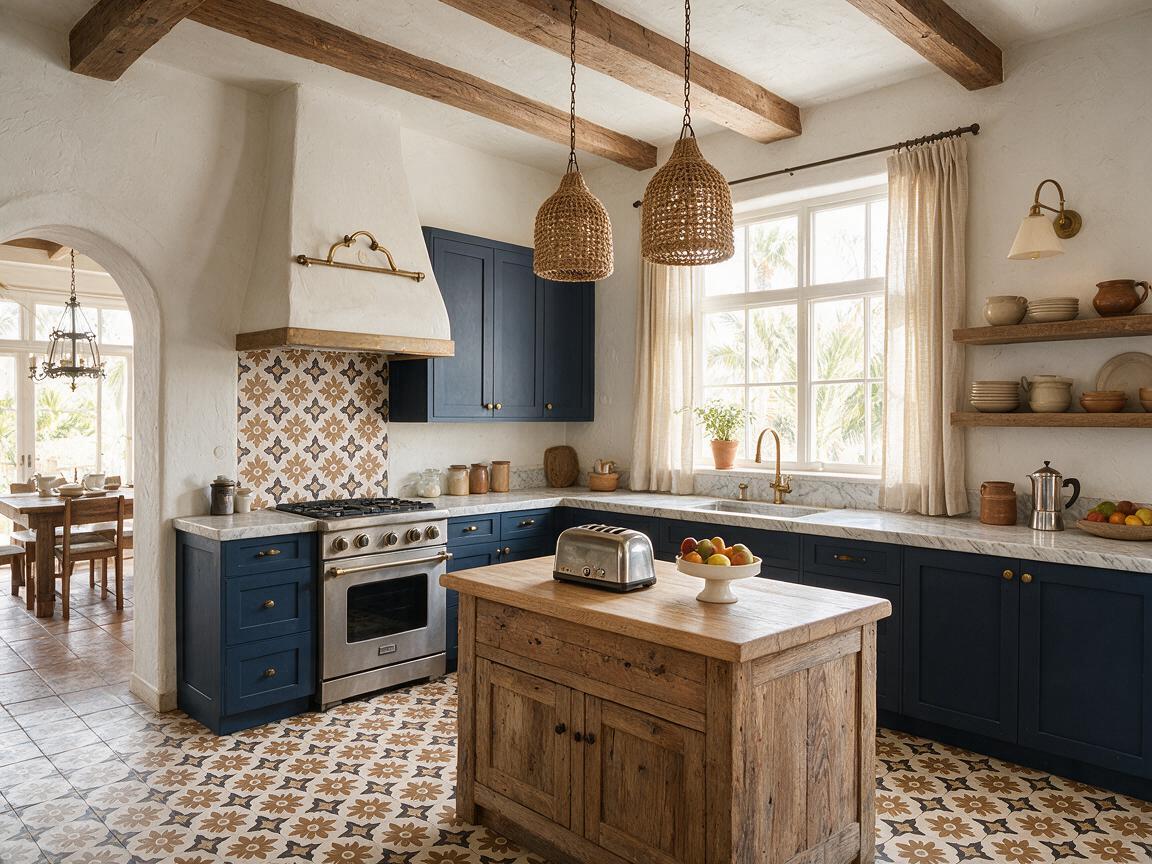 Flor Mexico Mohave cement tile kitchen