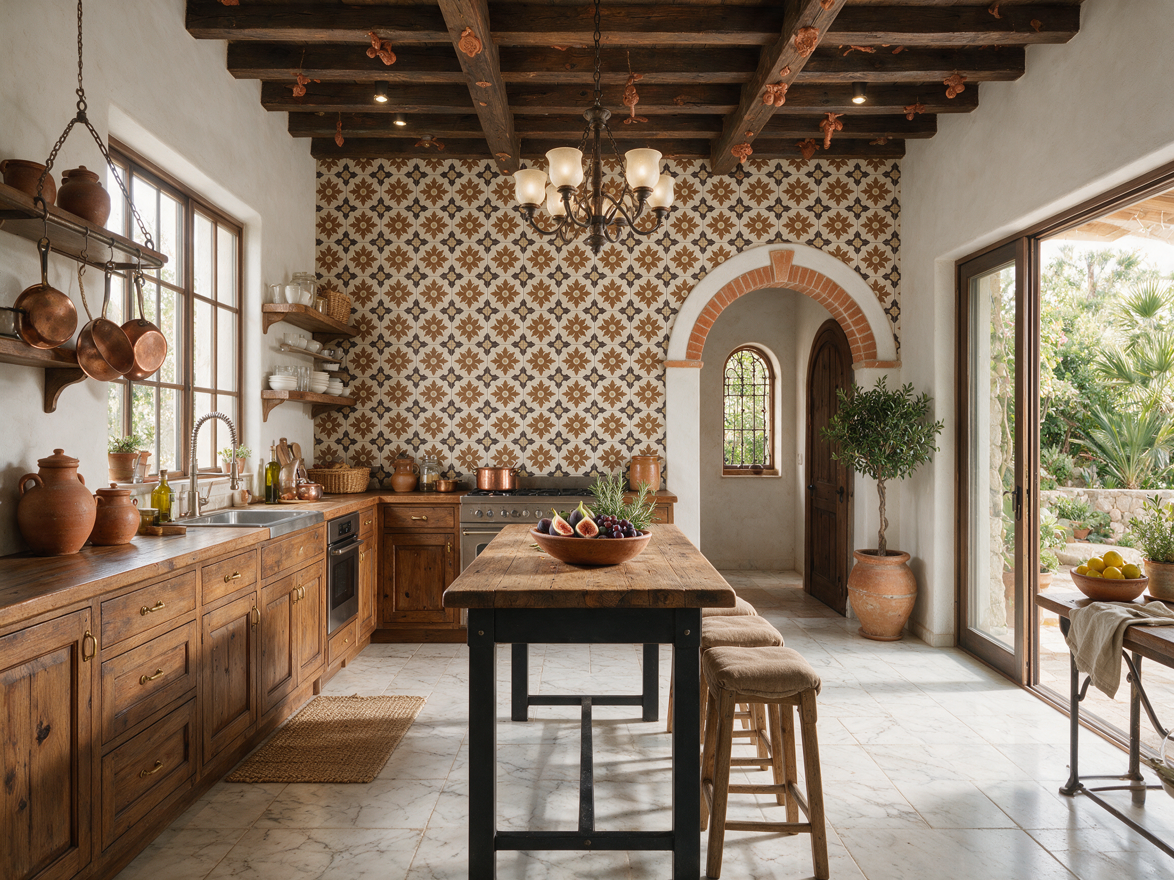 Flor Mexico Mohave cement tile kitchen