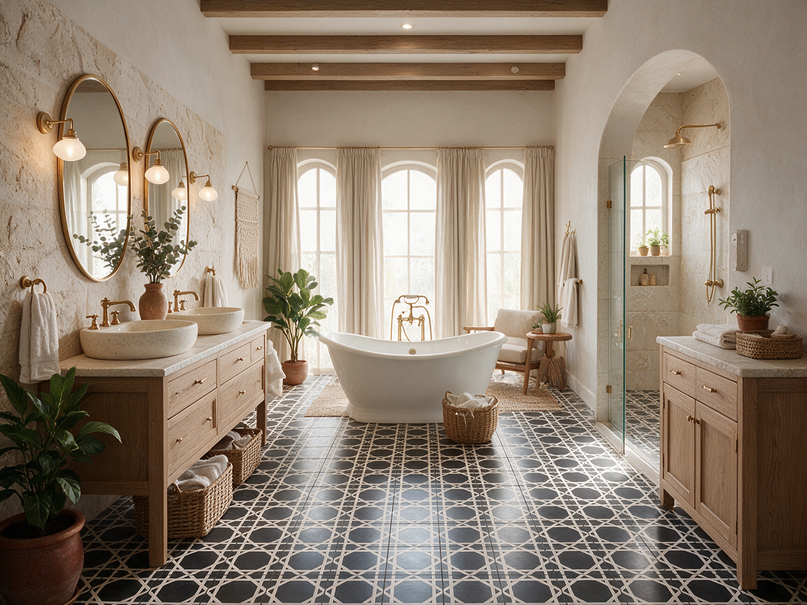 Louise Black 01 cement tile bathroom