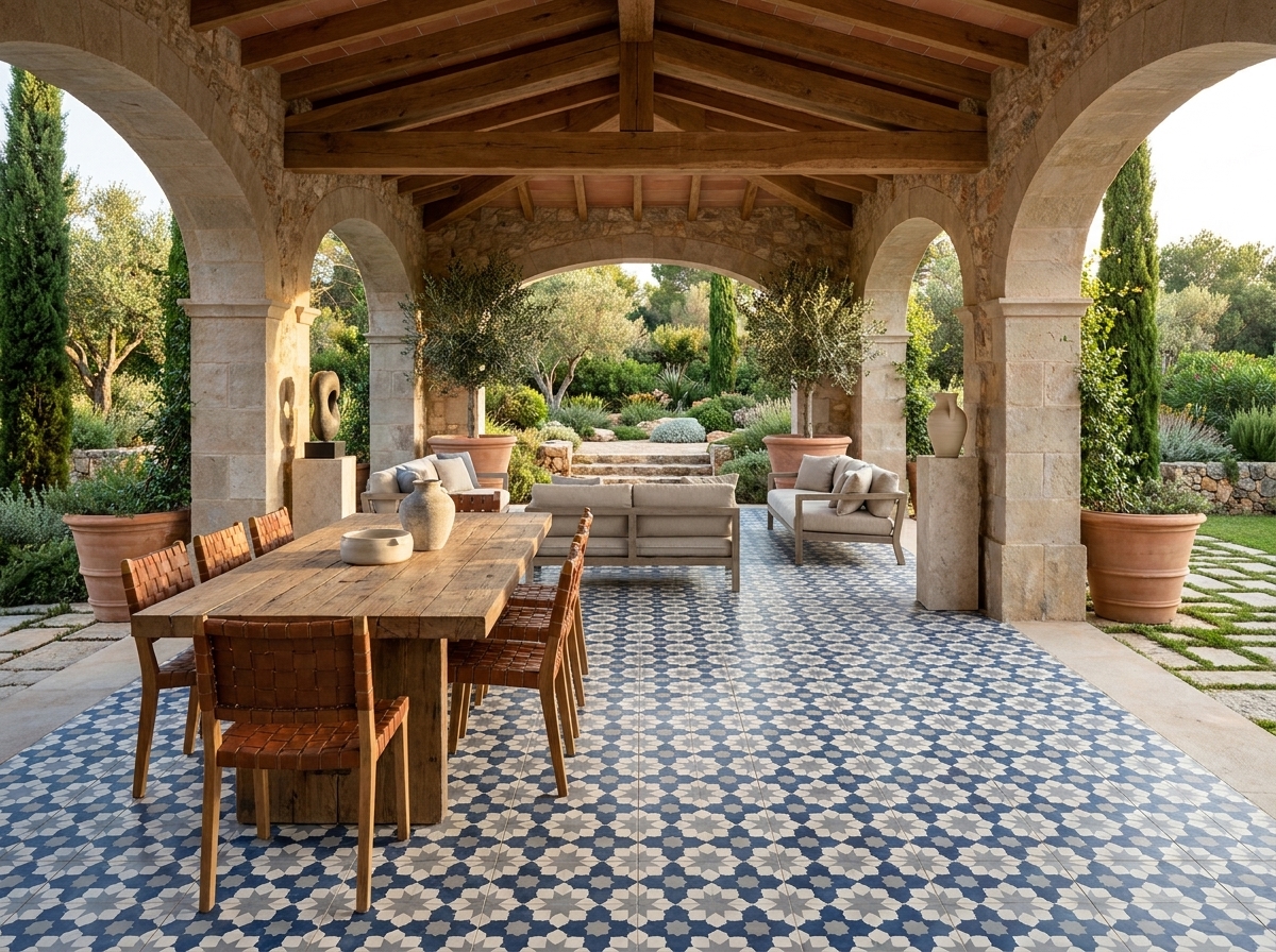 Moorish Weathley 02 cement tile terrace