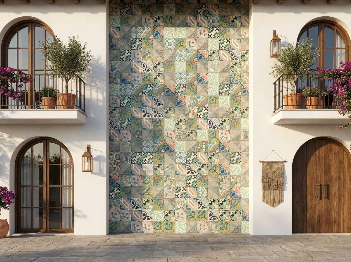 Patchwork 8×8 Colors cement tile facade