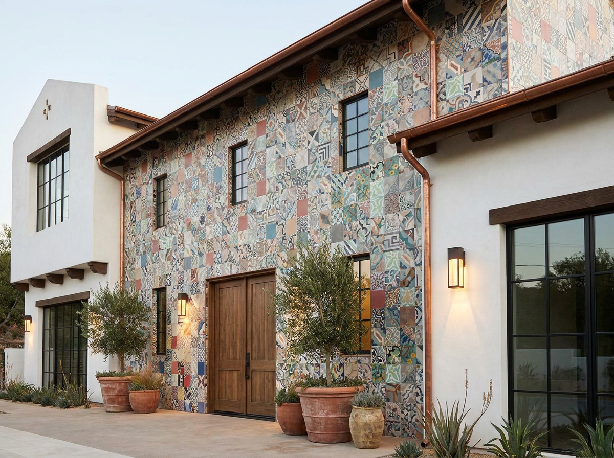 Patchwork 8×8 Colors cement tile facade