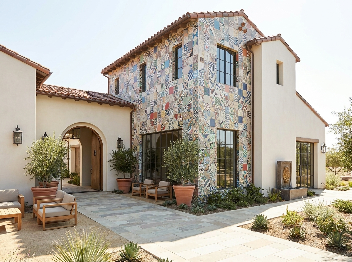 Patchwork 8×8 Colors cement tile facade