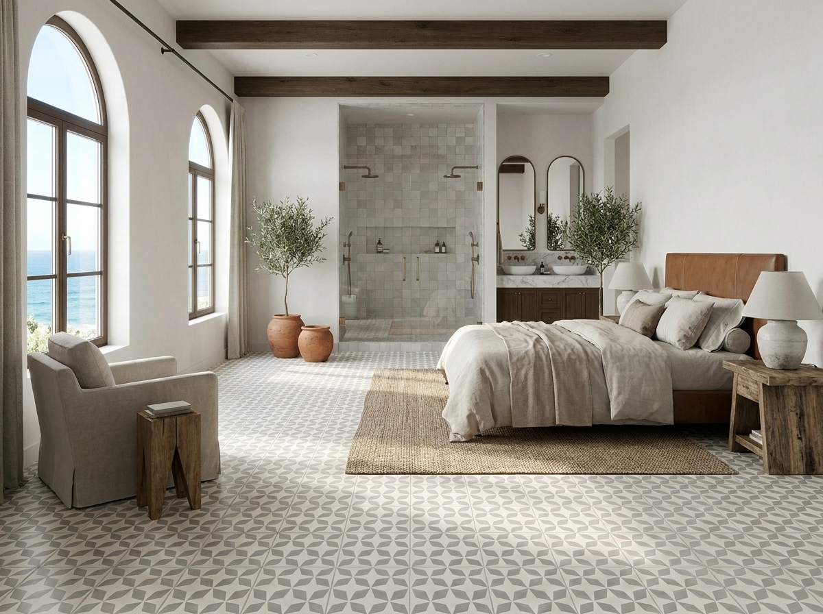 Rombos Gris 02 cement tile hotel