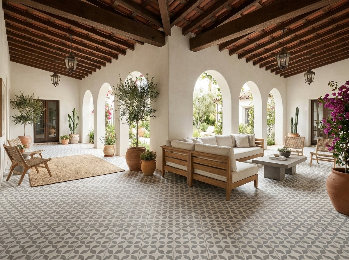 Rombos Gris 02 cement tile terrace