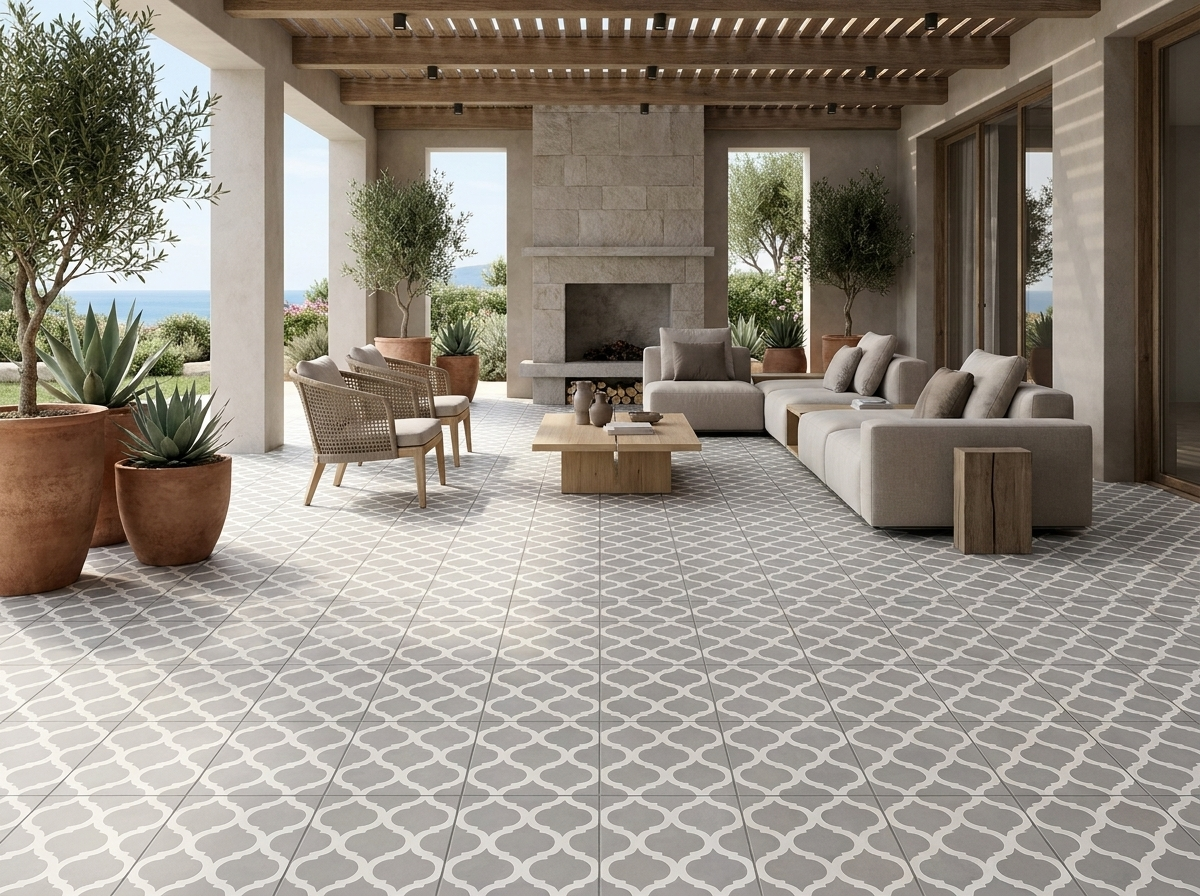 Salamanca Gris 02 cement tile terrace