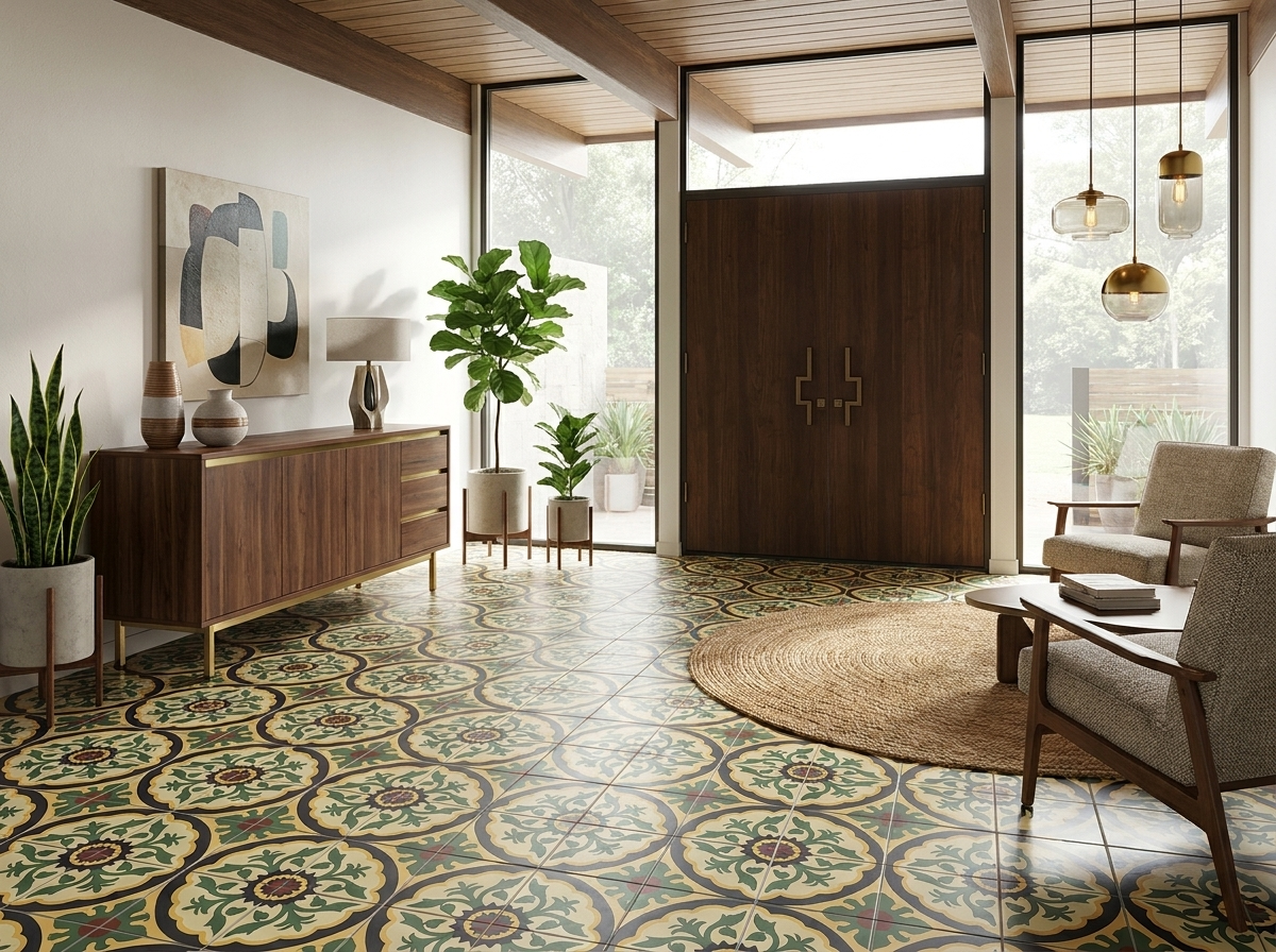 Solei Verde 03 cement tile lobby