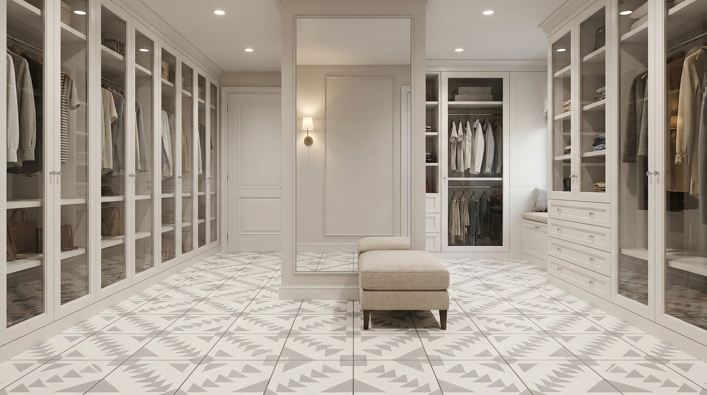 Walk-In Closet Floor Tile: Small Space, Big Statement